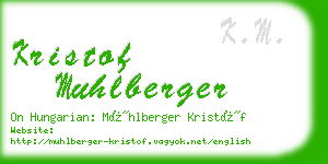 kristof muhlberger business card